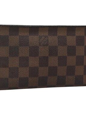 LOUIS VUITTON Damier Ebene Marais Pouch LV Auth BA953